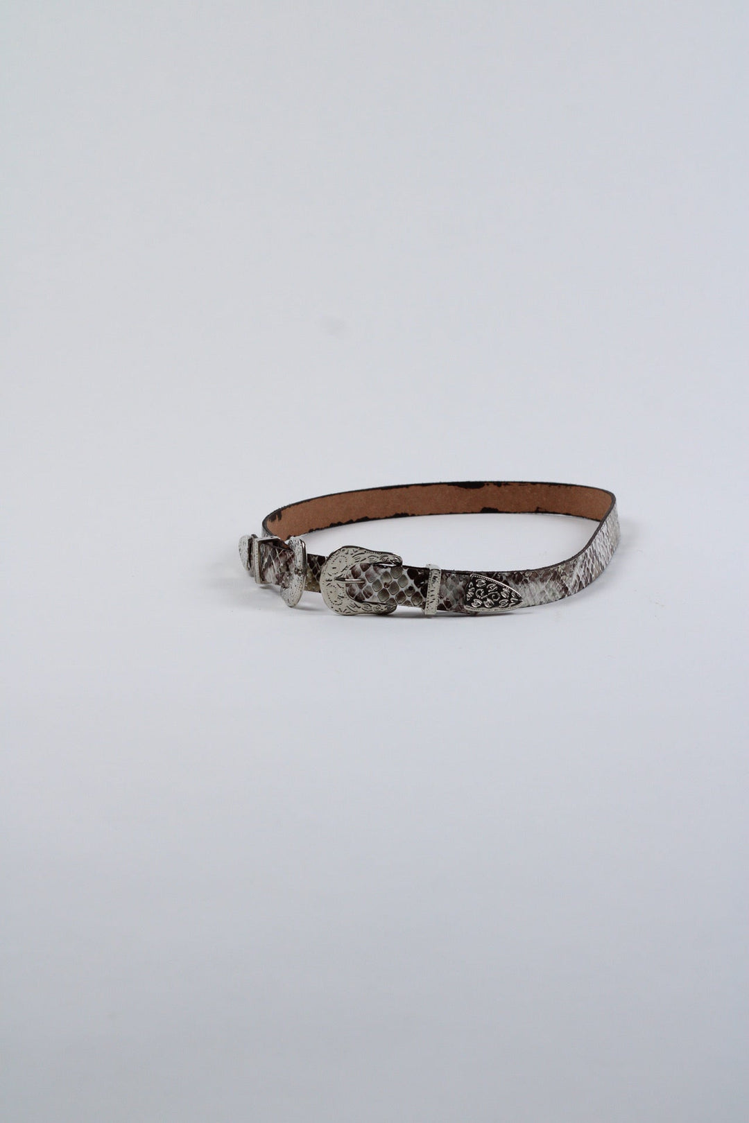 Double Buckle Leather Hat Band