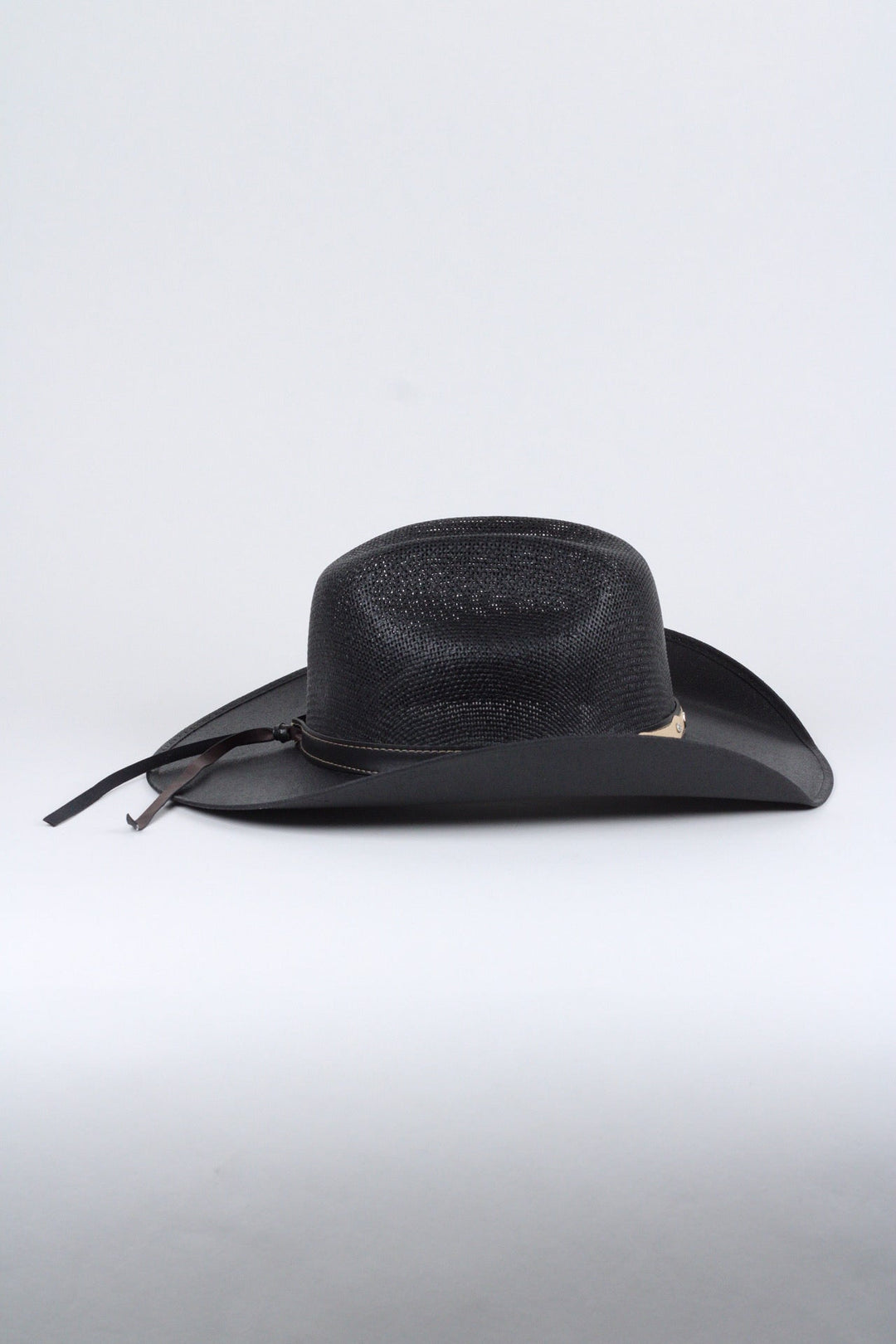 Luckenbach Bull Rider Straw Cowboy Hat - Black