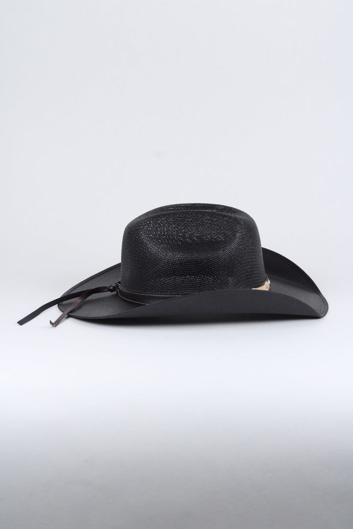 Luckenbach Bull Rider Straw Cowboy Hat - Black