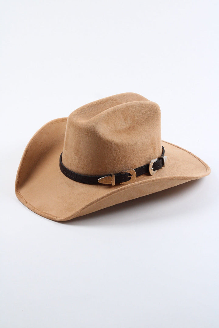 Double Buckle Leather Hat Band