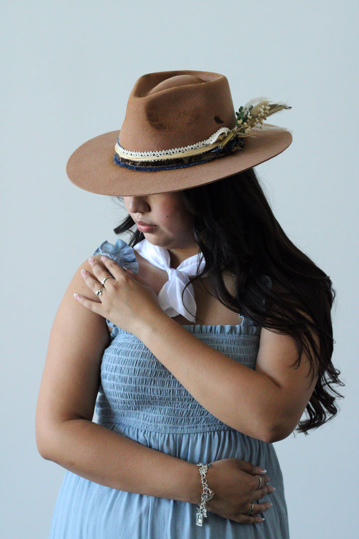Aspen Rancher Flat Brim Hat - Tan