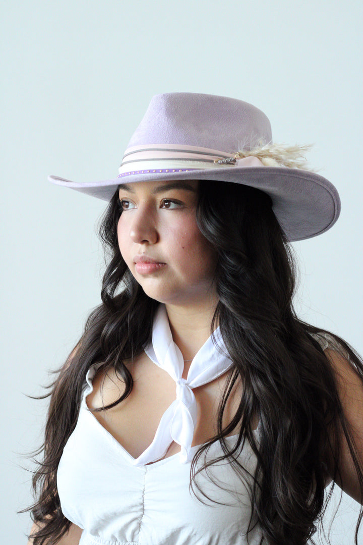 Adeline Western Teardrop Hat - Lavender