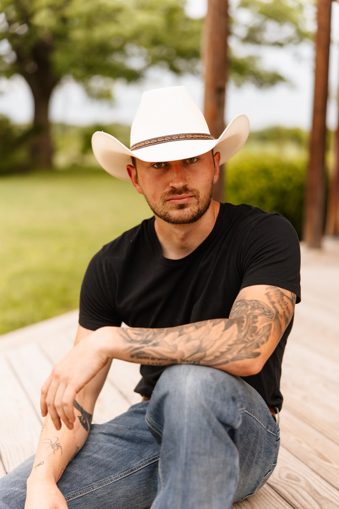 El Paso Brick Top Structured Cowboy Hat - Ivory