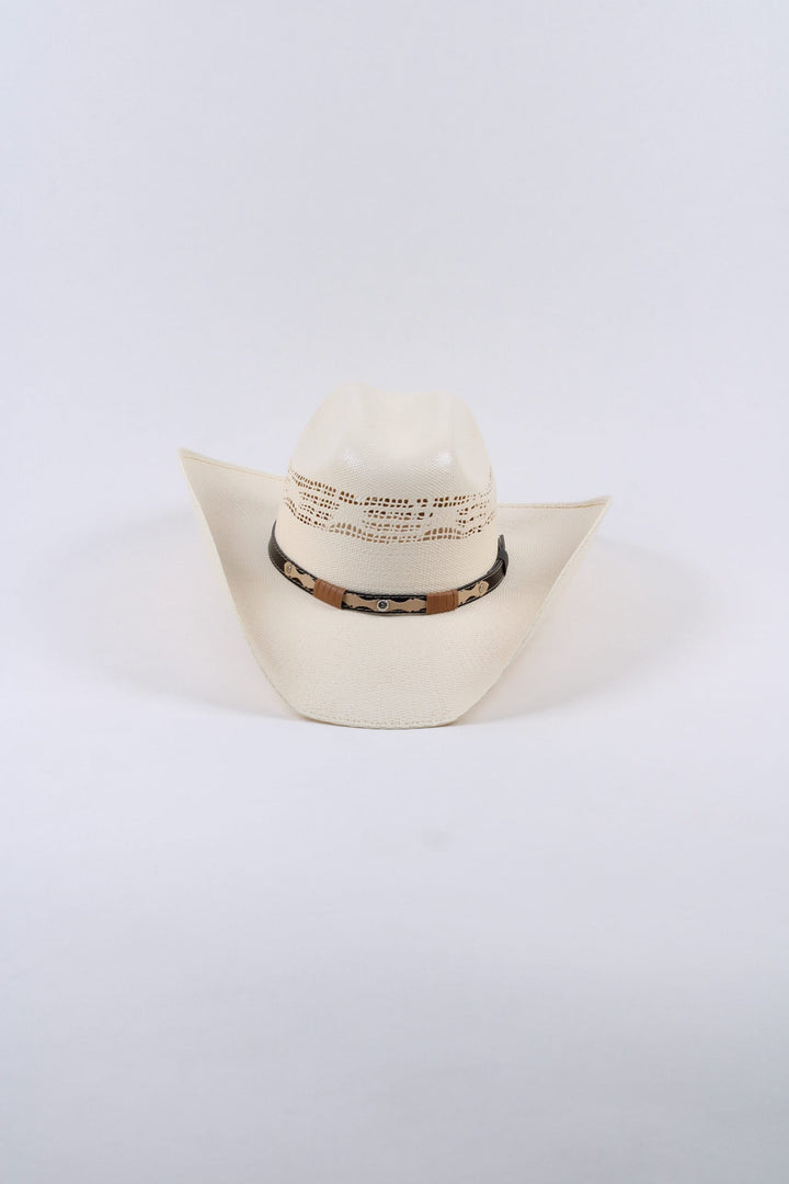 The Odessa Unisex Bull Rider Straw Cowboy Hat - Ivory