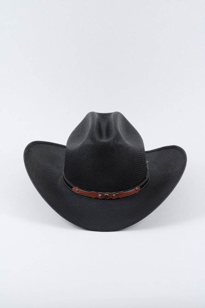 Luckenbach Cattlemen Straw Cowboy Hat - Black