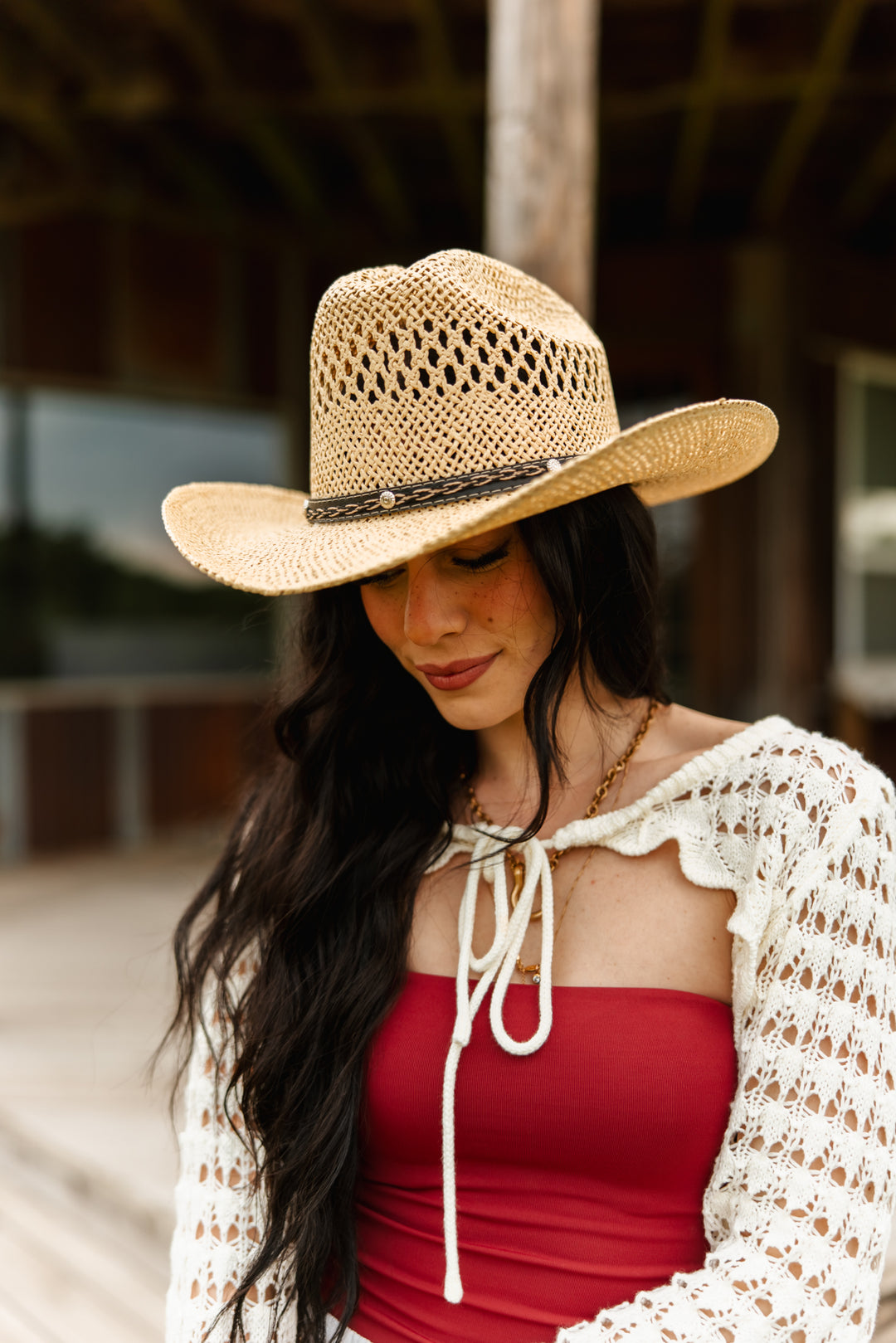 Montecito Raffia Cowboy Hat - Natural