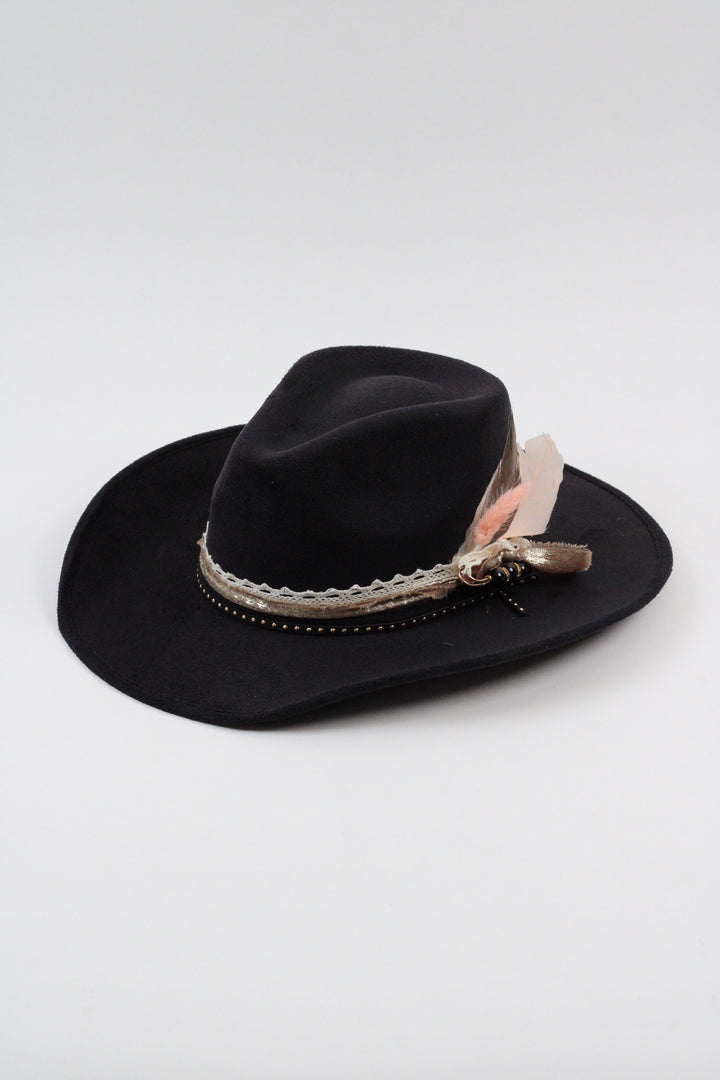 Bonnie Western Teardrop Hat - Black