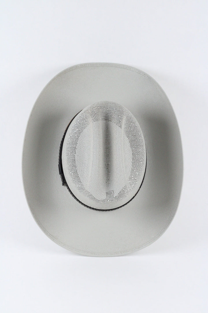 Luckenbach Cattlemen Straw Cowboy Hat - Light Grey