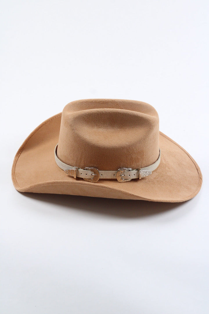 Double Buckle Leather Hat Band