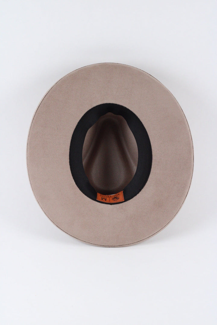 Vegan Suede Rancher Hat - Pencil Brim - Sand