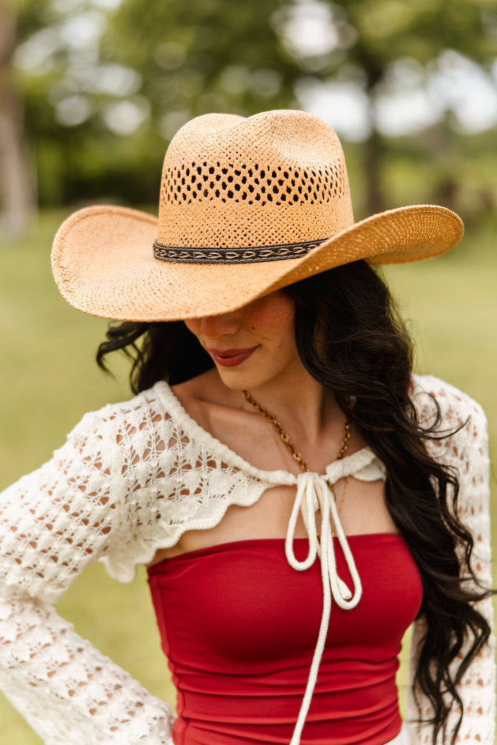 El Dorado Raffia Cowboy Hat - Camel