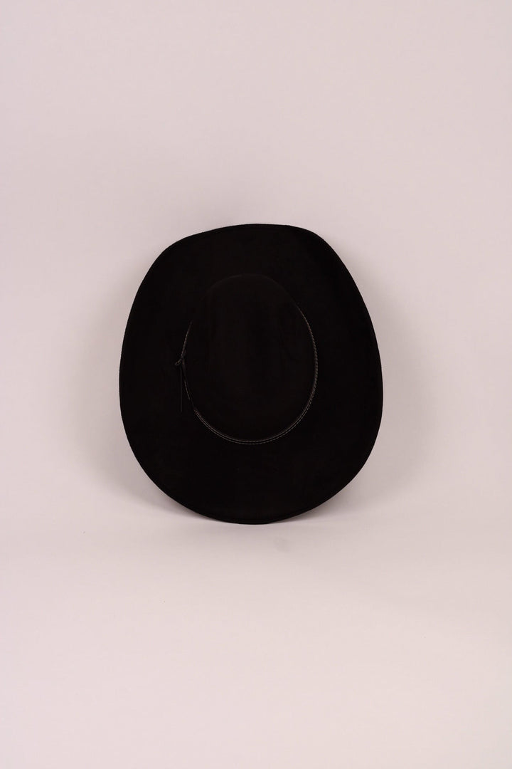 Austin Vegan Suede Cowboy Hat- Black