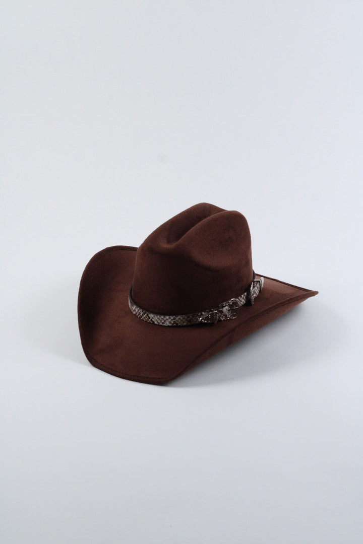 Double Buckle Leather Hat Band