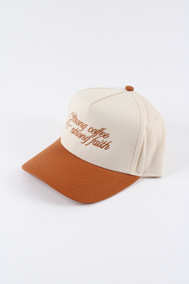 Strong Coffee & Strong Faith Canvas Hat