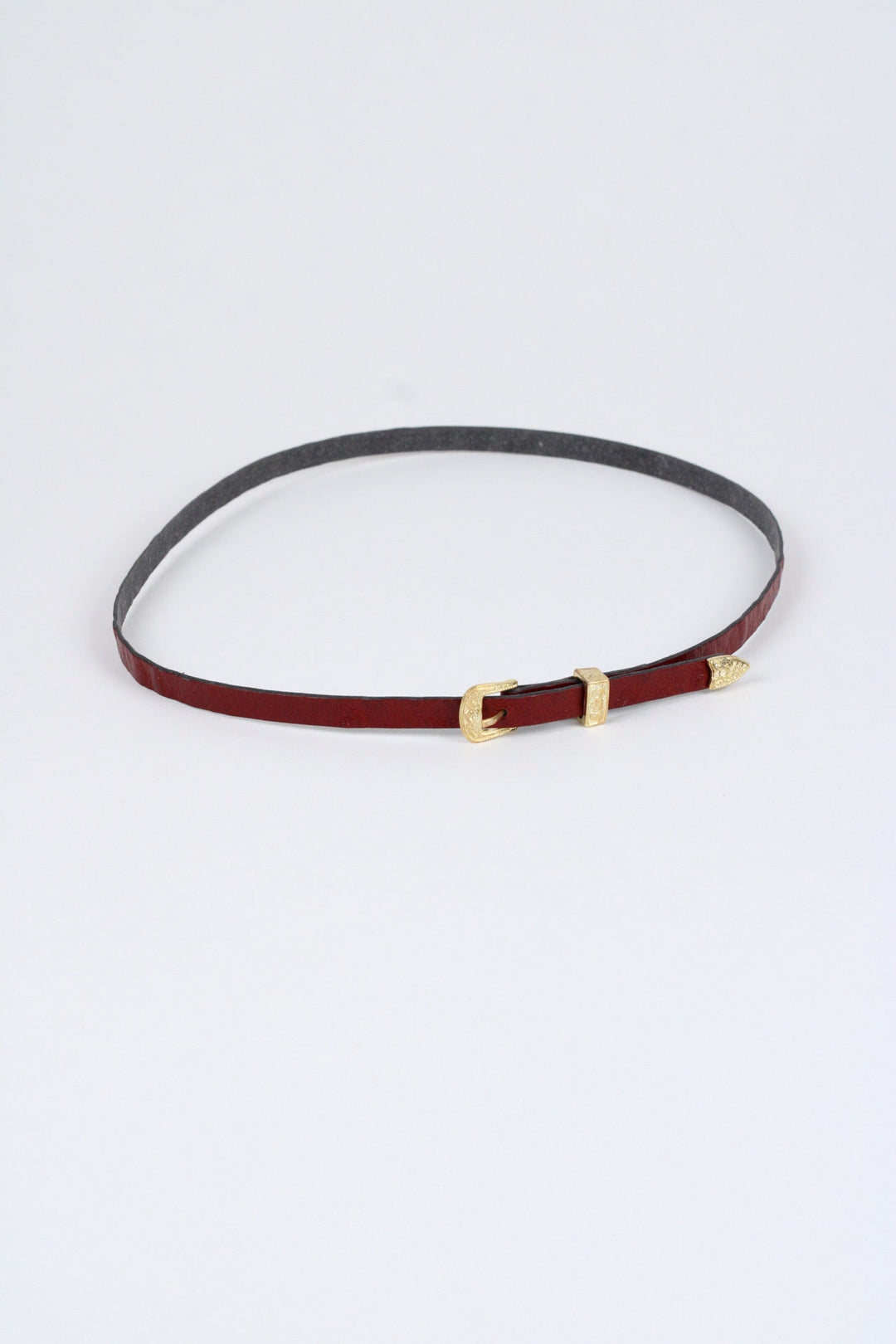 Ostrich Print Leather Hat Band w/ Buckle