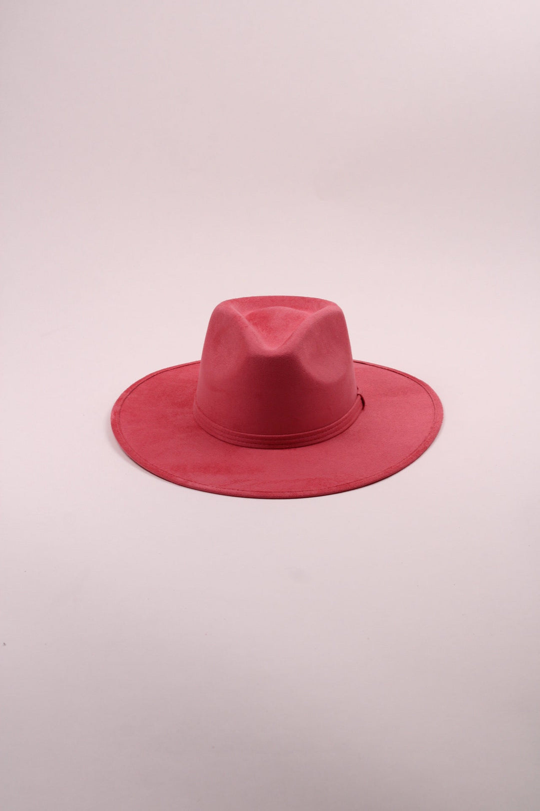 Vegan Suede Rancher Hat - Coral Pink