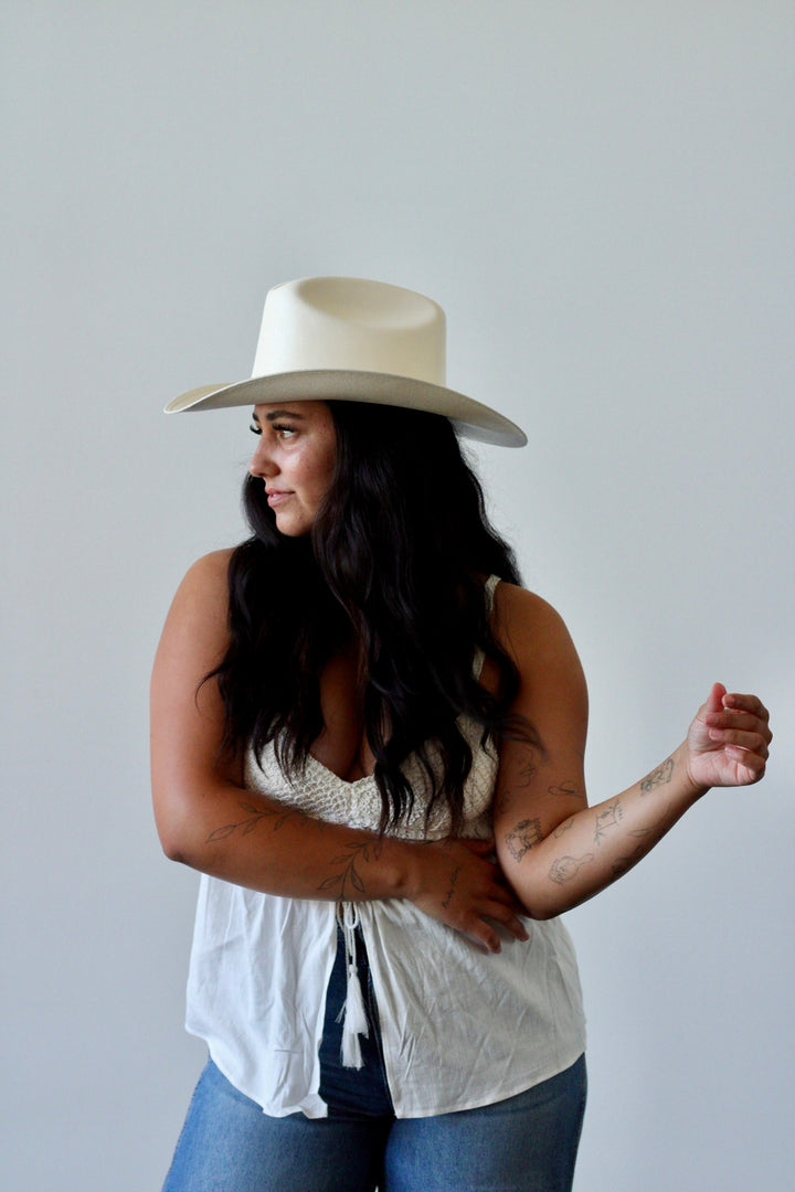 Bronco Straw Cowboy Hat - Ivory