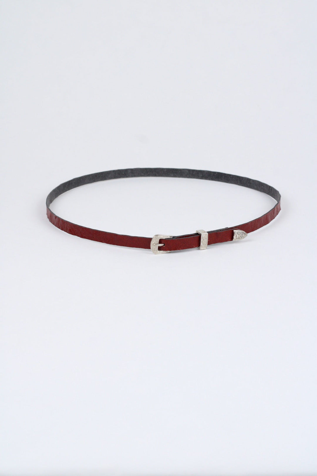 Ostrich Print Leather Hat Band w/ Buckle