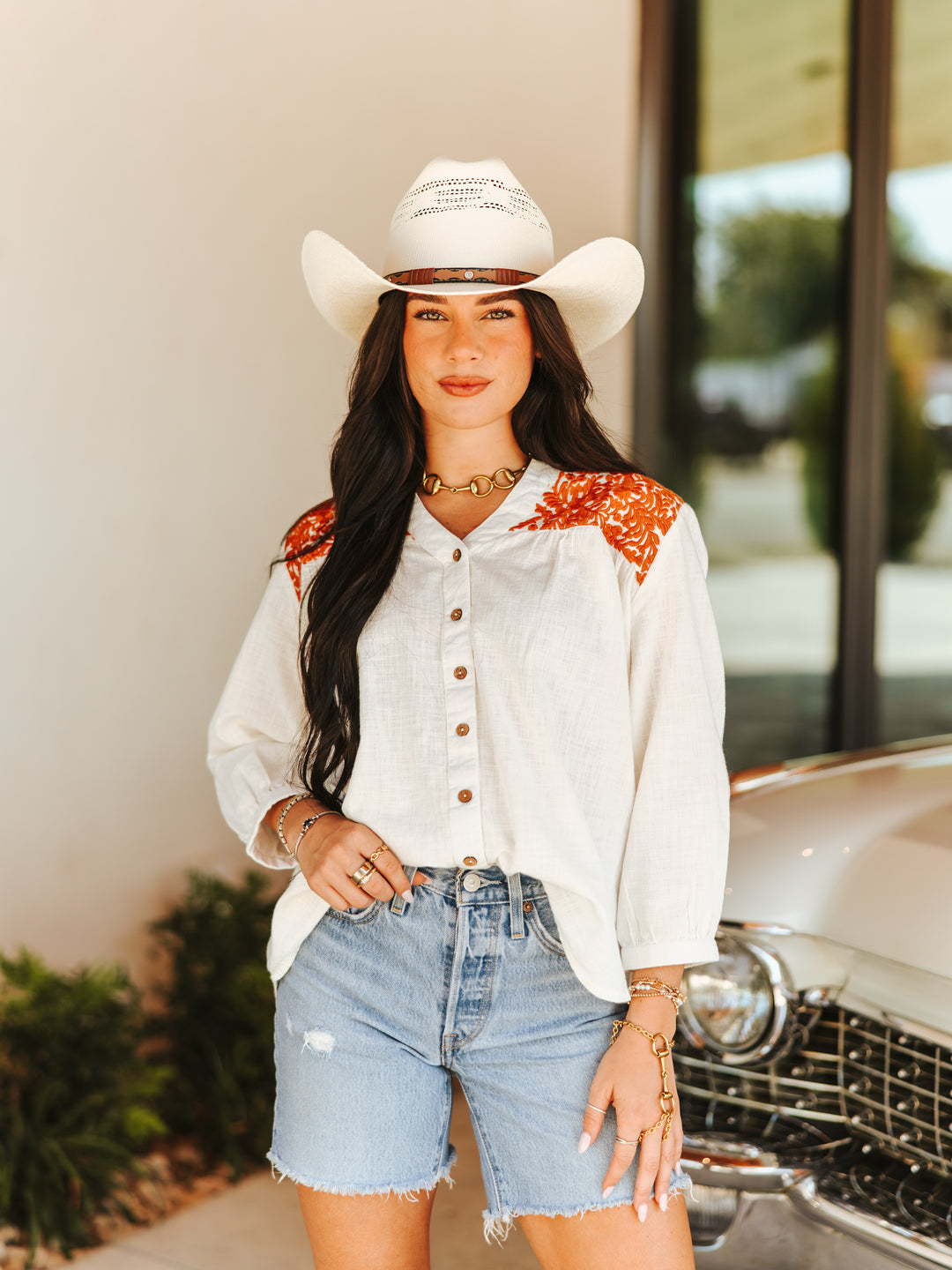 The Odessa Unisex Cattlemen Straw Cowboy Hat - Ivory