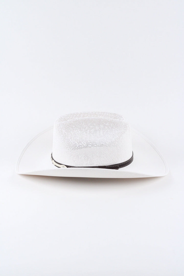 Luckenbach Cattlemen Straw Cowboy Hat - White