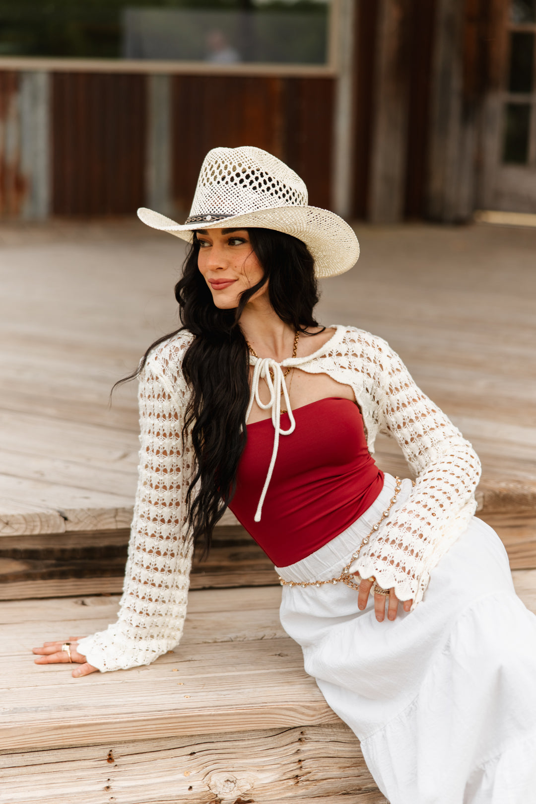 Montecito Raffia Cowboy Hat - Ivory