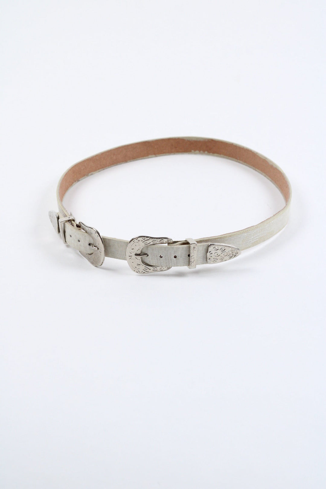 Double Buckle Leather Hat Band