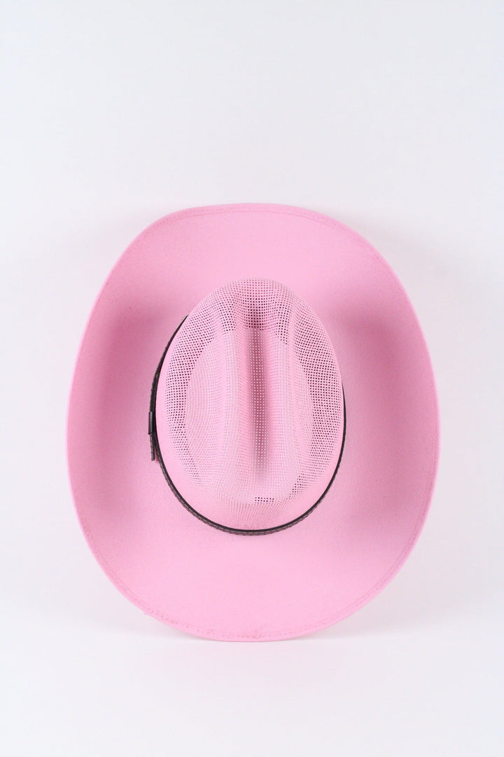 Luckenbach Cattlemen Straw Cowboy Hat - Pink