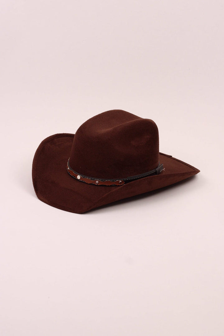 Kids Vegan Suede Austin Hat - Chocolate