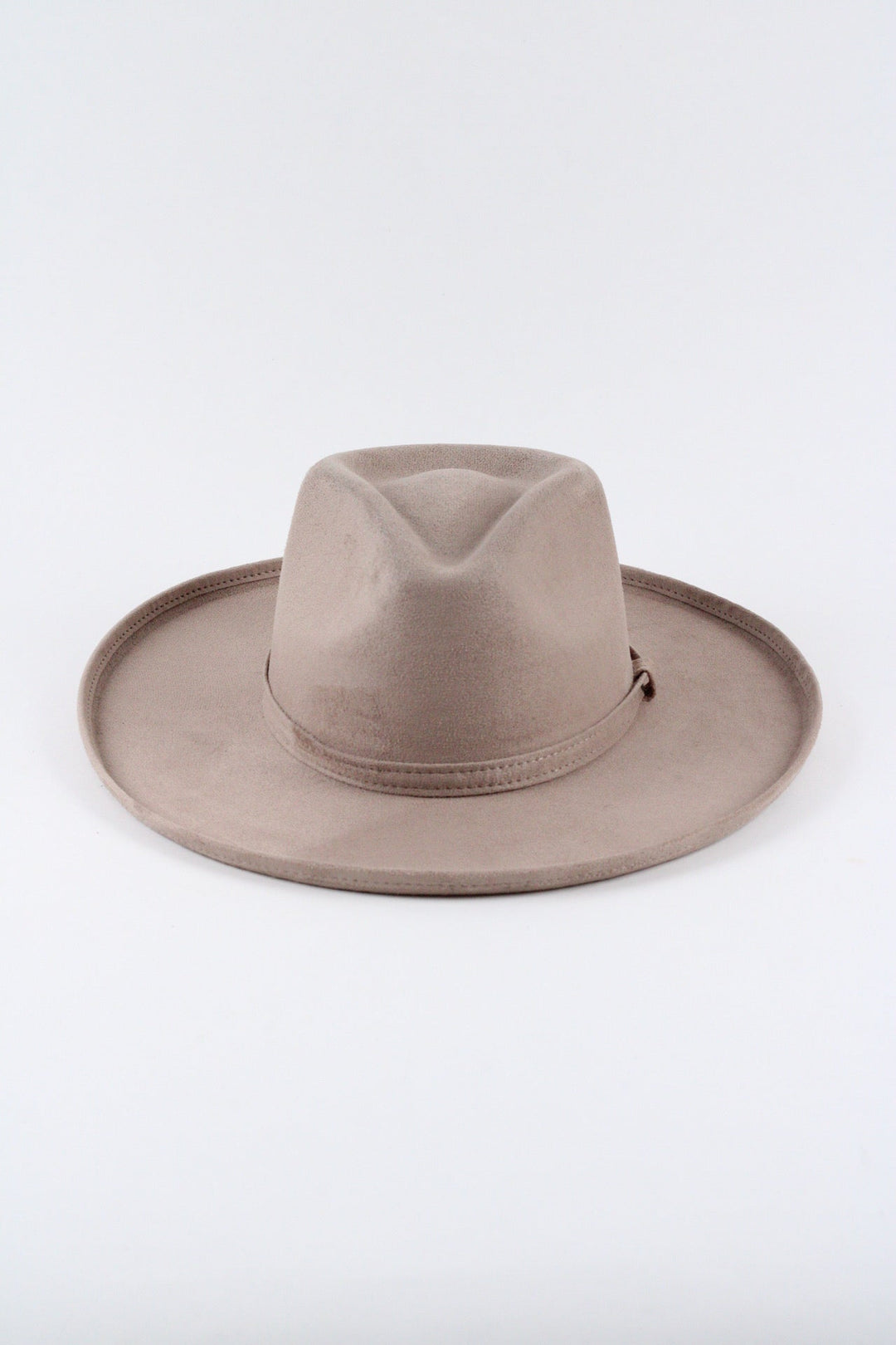 Vegan Suede Rancher Hat - Pencil Brim - Sand