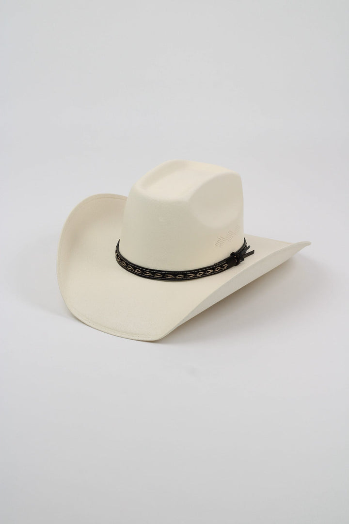 El Paso Brick Top Structured Cowboy Hat - Ivory