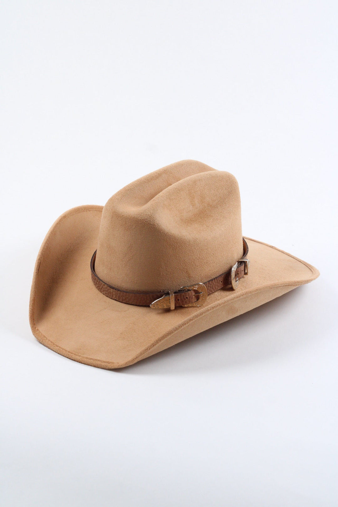 Double Buckle Leather Hat Band
