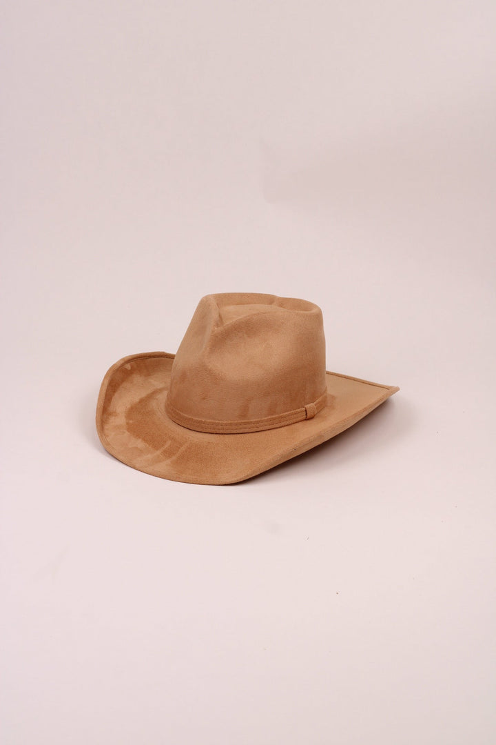 Vegan Suede Heart Shaped Cowboy Hat- Cappuccino