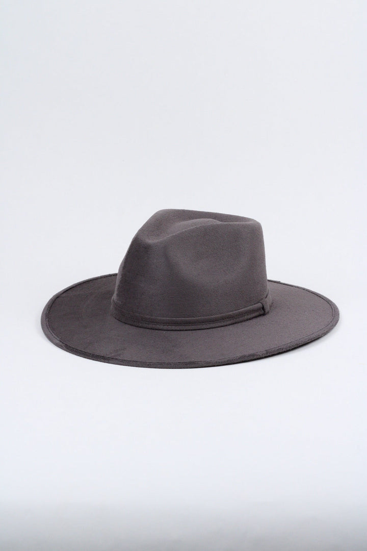 Vegan Suede Rancher Hat - Charcoal Grey