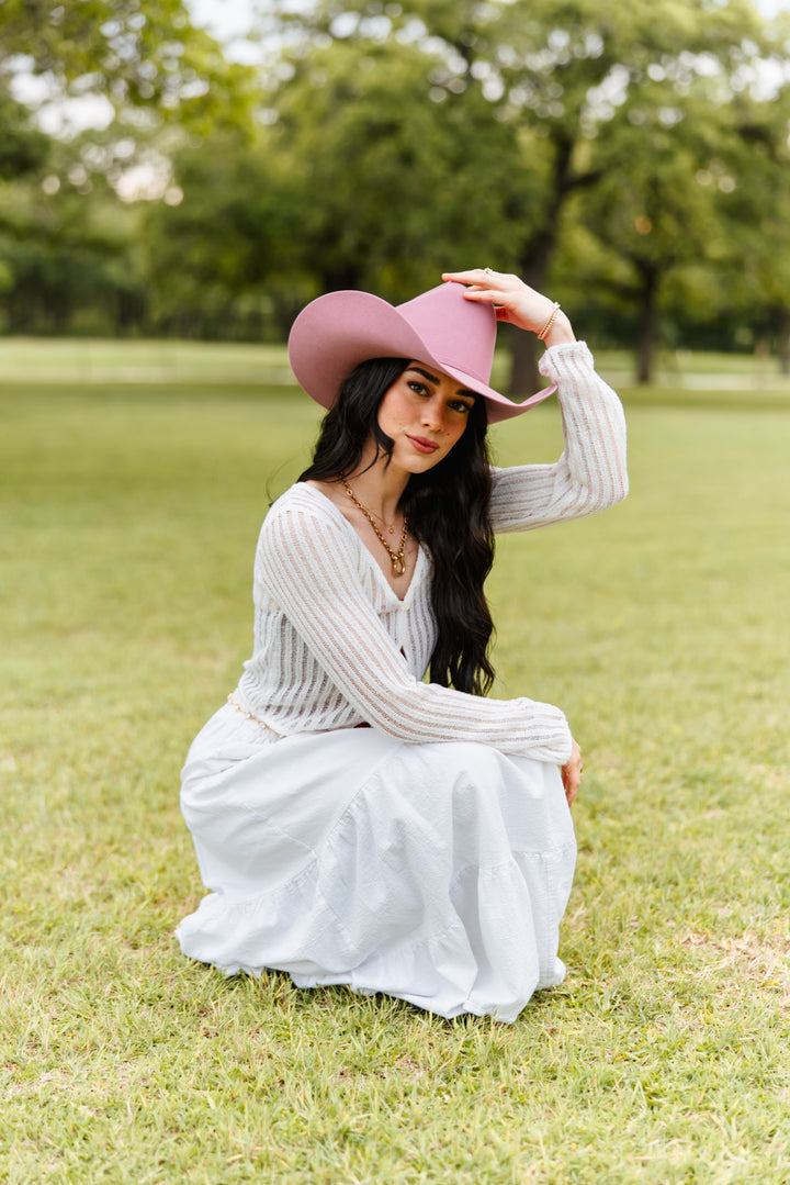 Wren Merino Wool Western Hat - Mulberry Pink