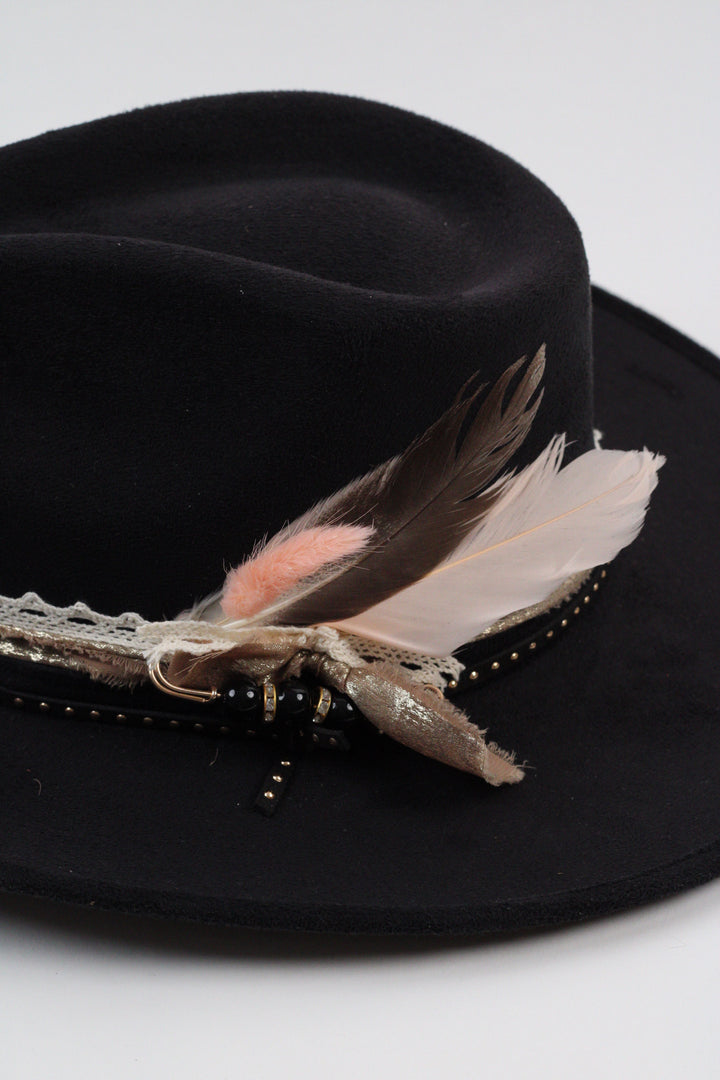Bonnie Western Teardrop Hat - Black