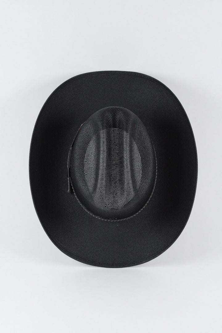 Luckenbach Cattlemen Straw Cowboy Hat - Black