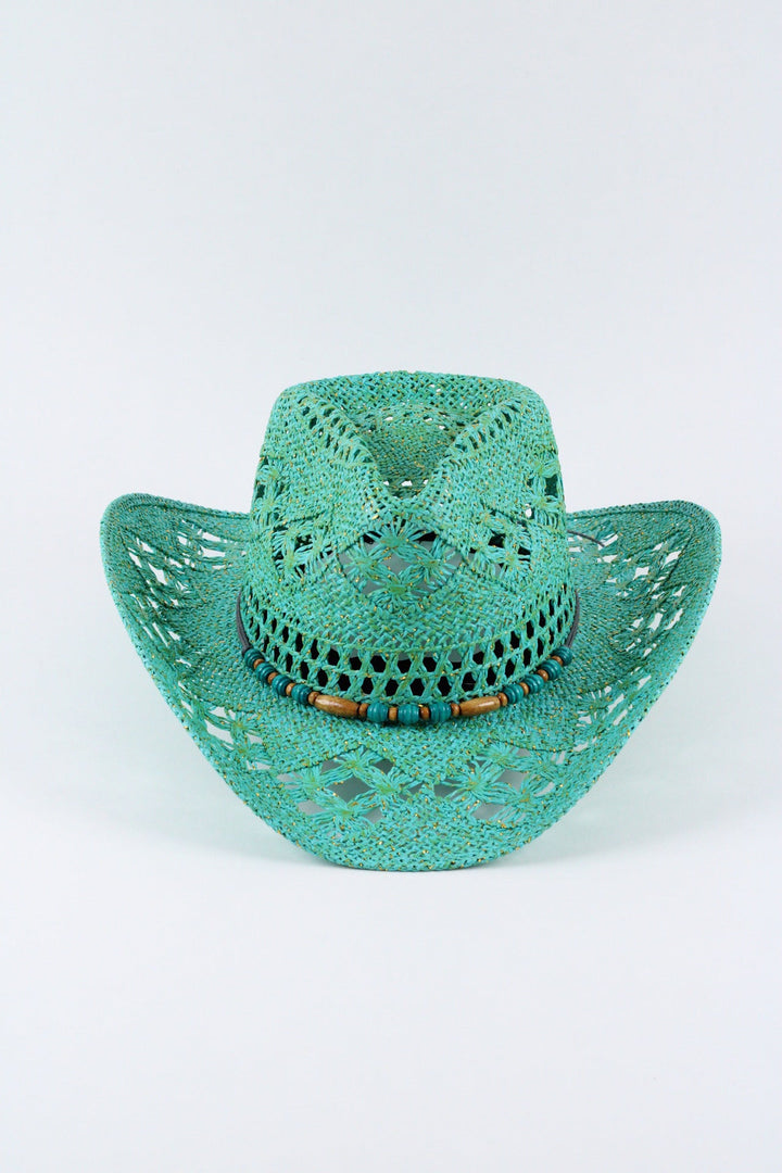 Bayside Rancher Raffia Hat - Aqua Green