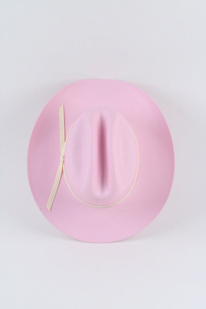 Kids Lonestar Cattlemen Straw Cowboy Hat - Pink