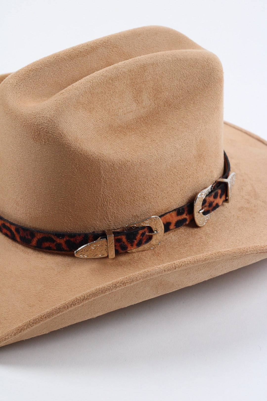 Double Buckle Leather Hat Band