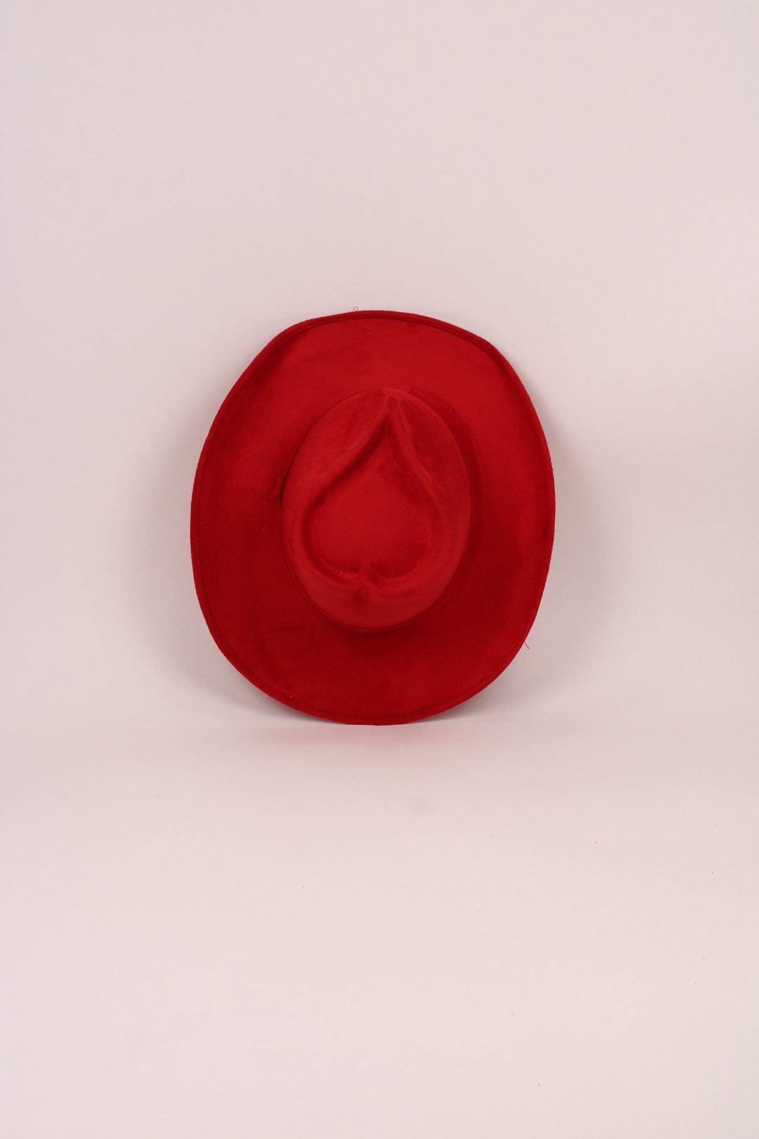 Vegan Suede Heart Shaped Cowboy Hat- Lipstick Red