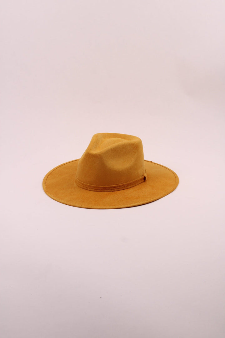 Vegan Suede Rancher Hat - Mustard