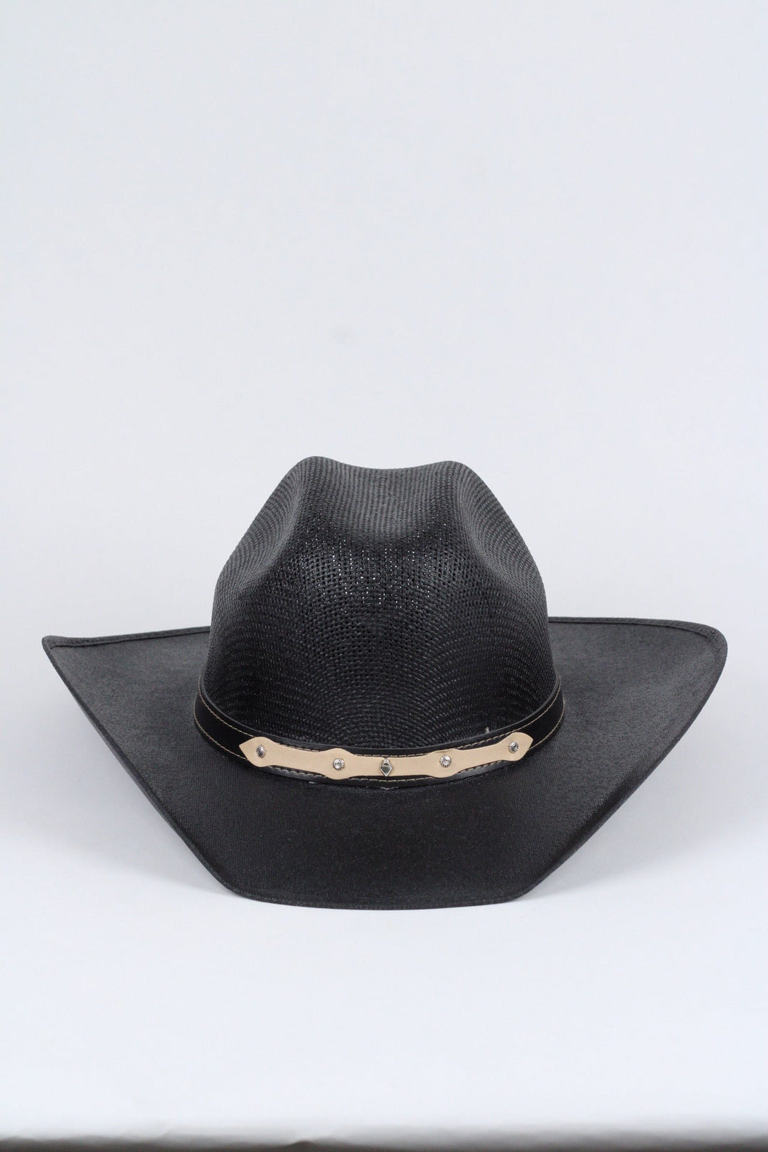 Luckenbach Bull Rider Straw Cowboy Hat - Black