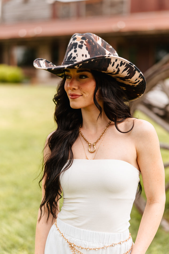 Ellie Cow Print Texana