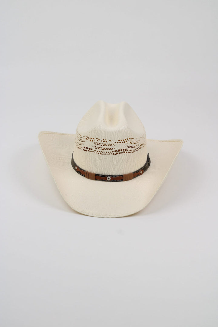 The Odessa Unisex Cattlemen Straw Cowboy Hat - Ivory