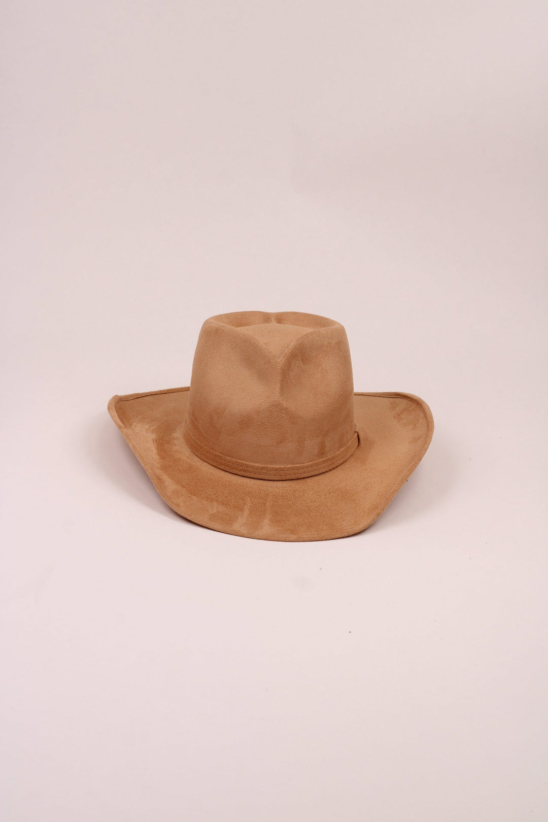 Vegan Suede Heart Shaped Cowboy Hat- Cappuccino