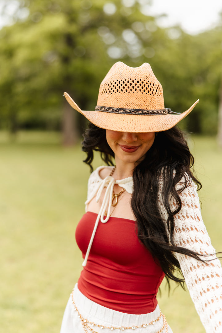 El Dorado Raffia Cowboy Hat - Camel