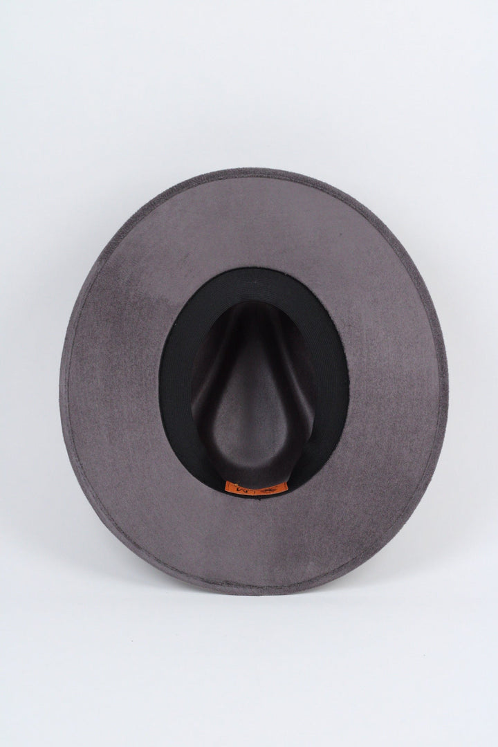 Vegan Suede Rancher Hat - Charcoal Grey