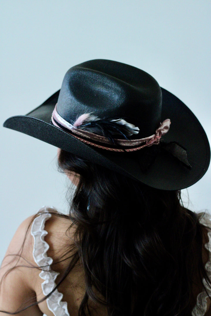 Lucy Luckenback Cattlemen Cowboy Straw Hat - Black