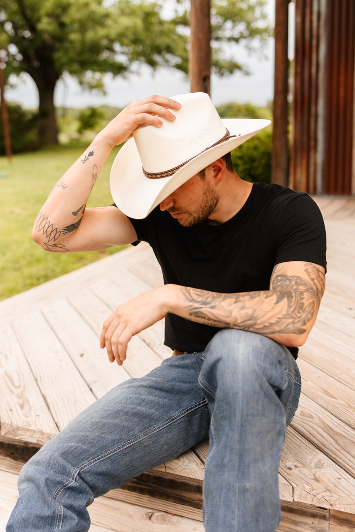 El Paso Brick Top Structured Cowboy Hat - Ivory