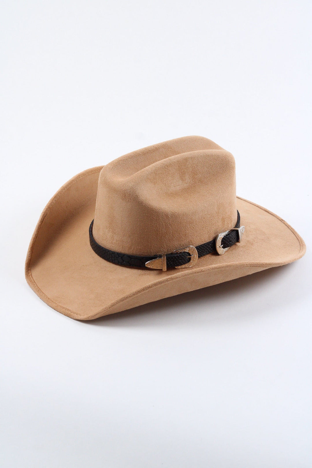 Double Buckle Leather Hat Band